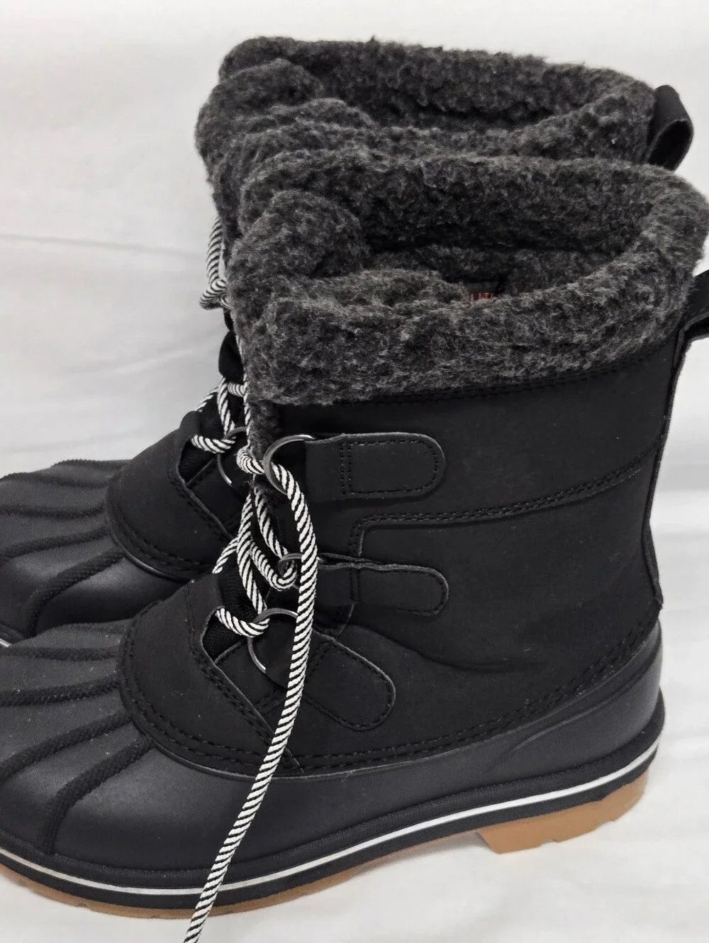 Cat & Jack Thermolite Eco Made Lace Up Snow Rain Boots Round Toe Kids 1